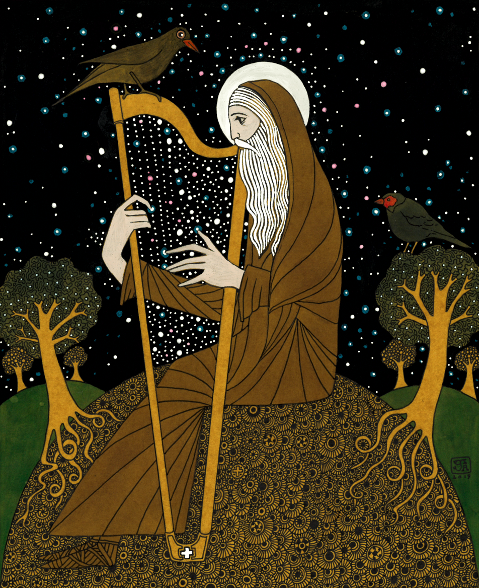 saint Kevin of Glendalough art