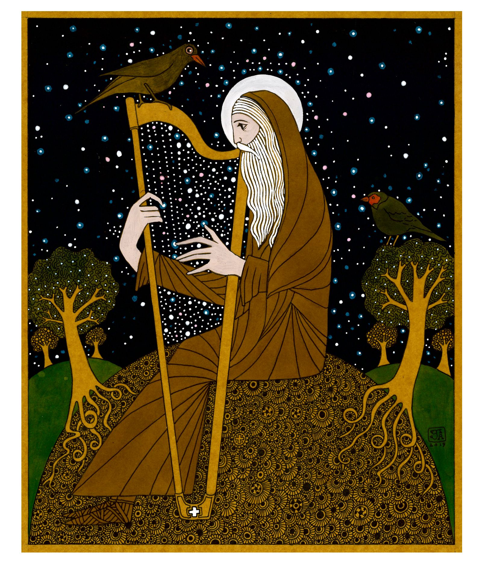 Saint Kevin of Glendalough, Co. Wicklow.